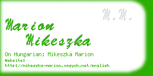 marion mikeszka business card
